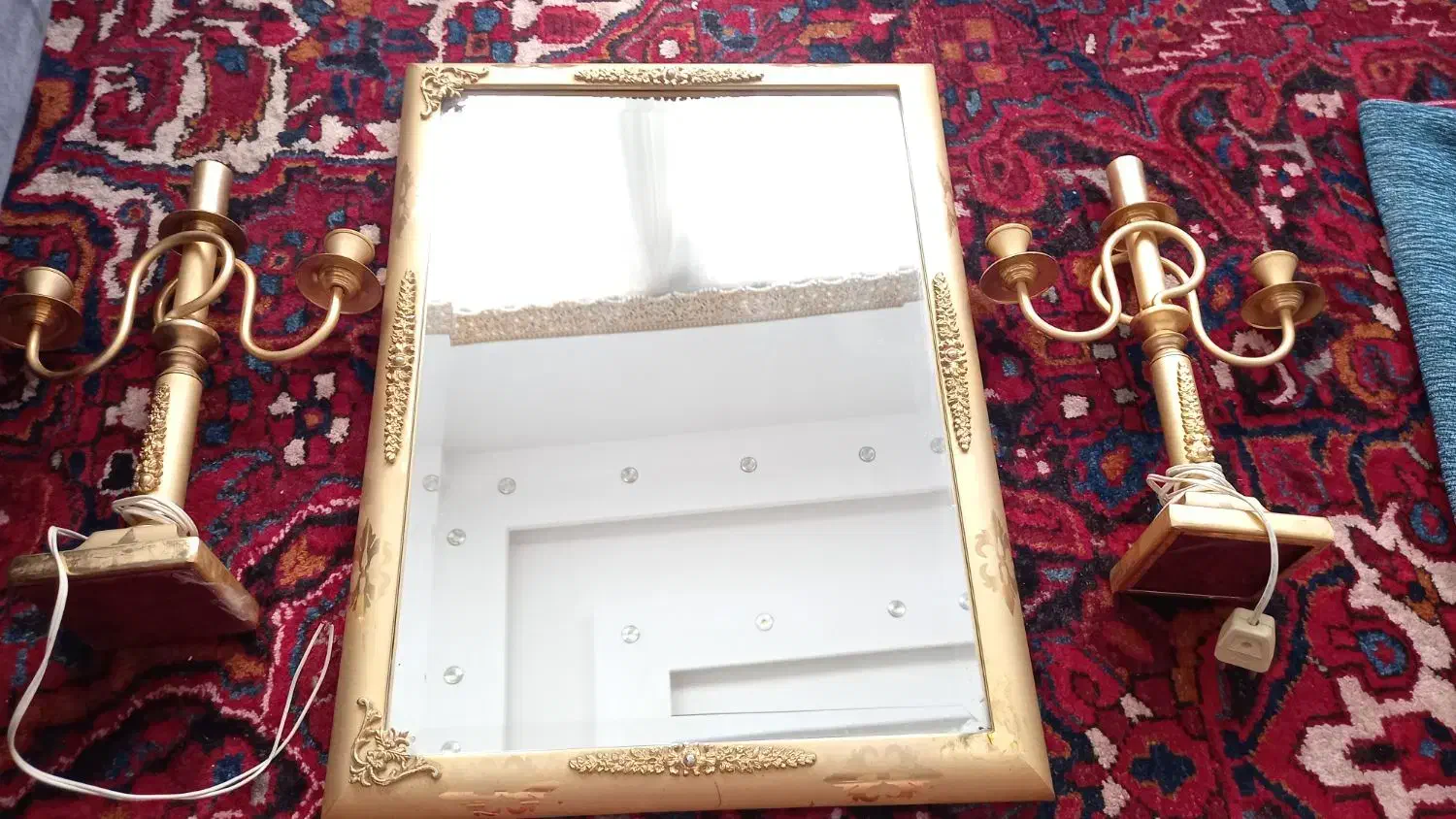 آینه و شعمدان|صنایع دستی و سایر لوازم تزئینی|قم, بنیاد|دیوار