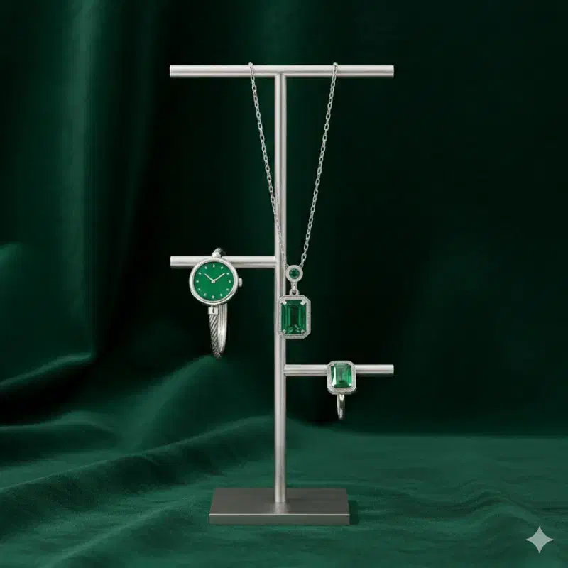 ست زنانه ساعت و گردنبند و انگشتر مدل زمردنقره ای|بدلیجات|ساوه, |دیوار