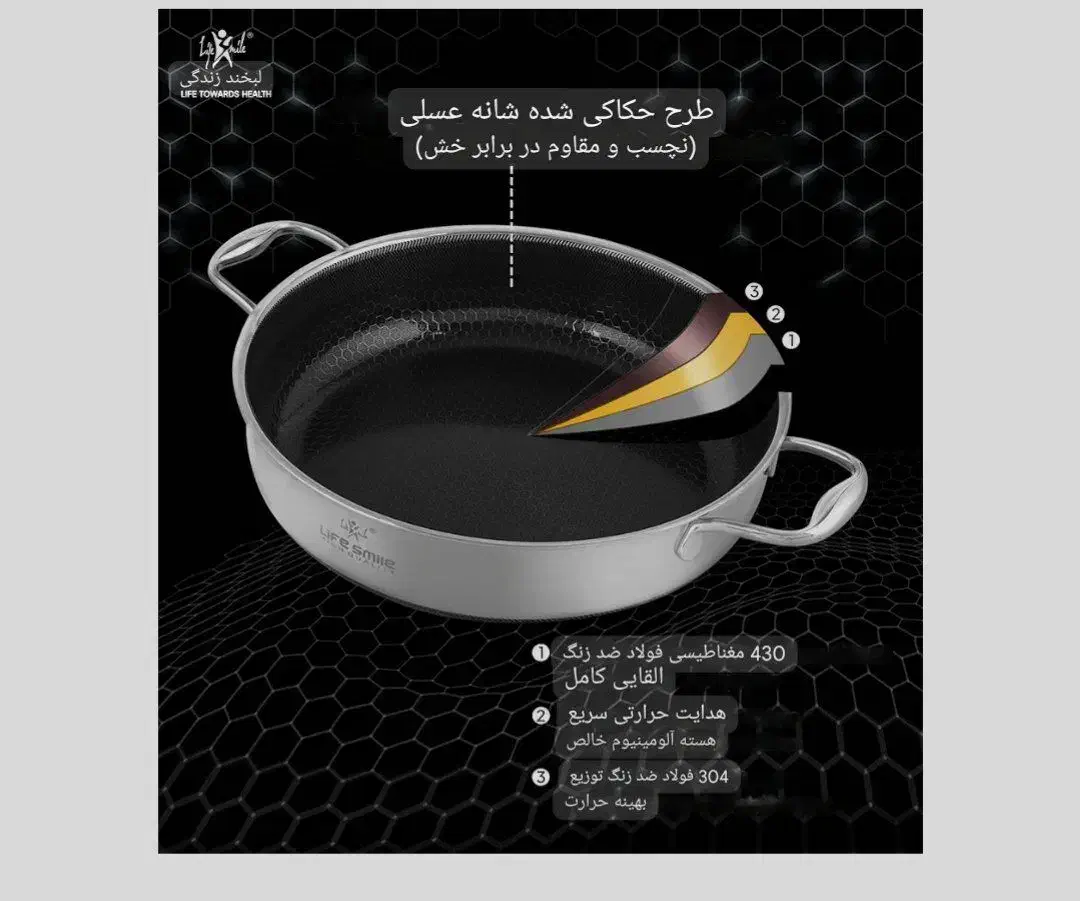 سرویس قابلمه استیل 12پارچه دوطرف لیزری لایف اسمایل|ظروف پختوپز|تهران, منیریه|دیوار