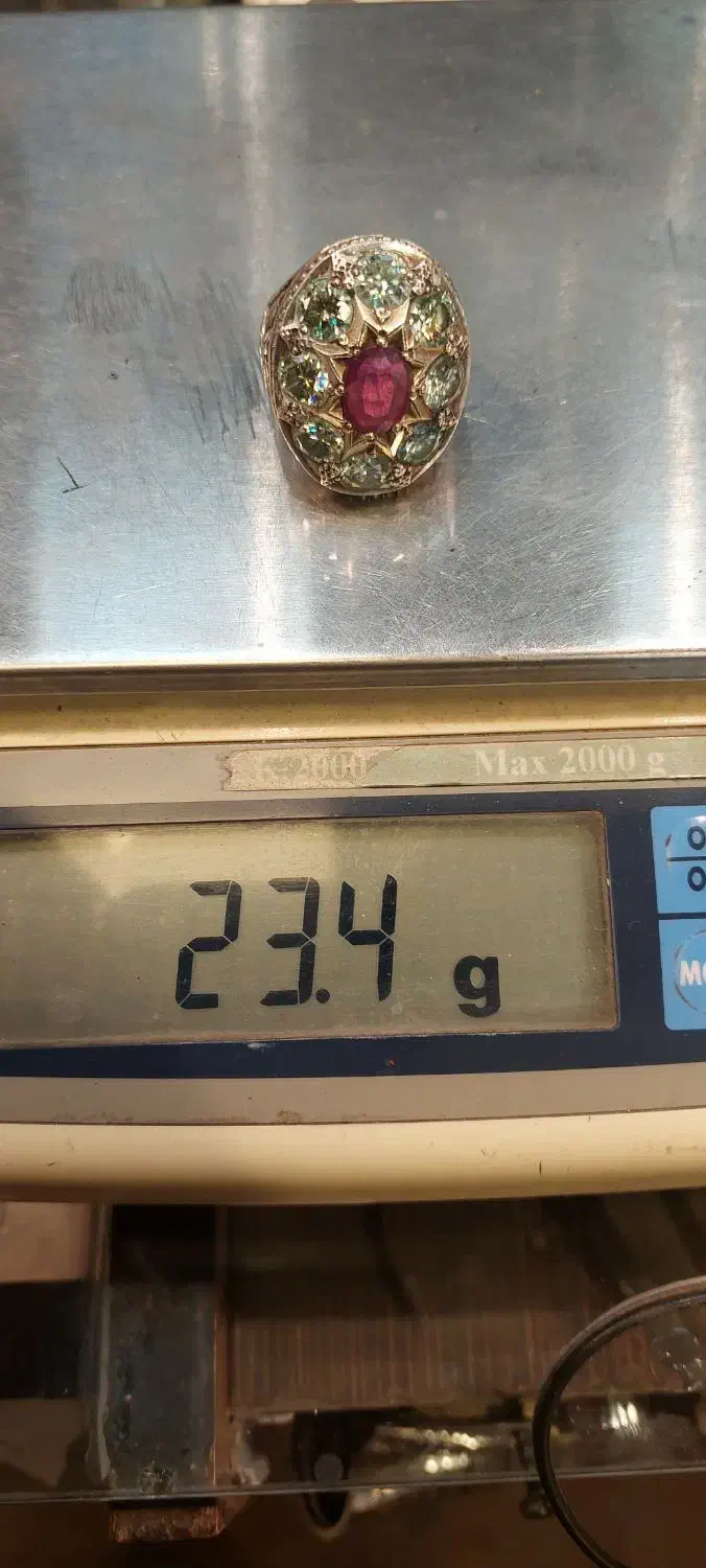 انگشتر یاقوت با دور نگین موزنایت|جواهرات|مشهد, شهید بهشتی|دیوار