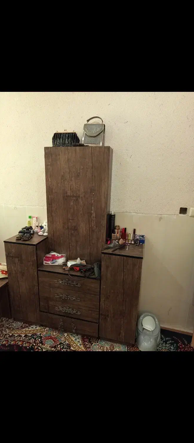 تخت خواب دو نفره با تشک و چوب ام دی اف|تخت و سرویس خواب|زارچ, |دیوار