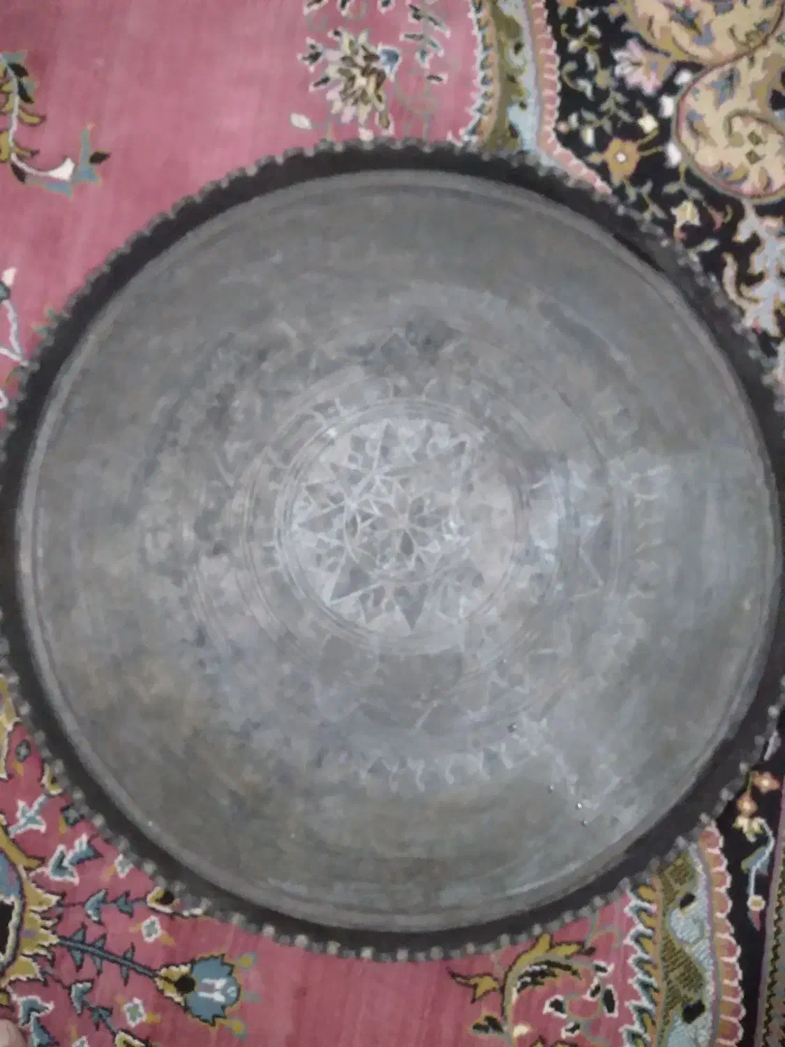 سینی مجمه وتشت مسی قدیمی|کلکسیون اشیاء عتیقه|کوچصفهان, |دیوار