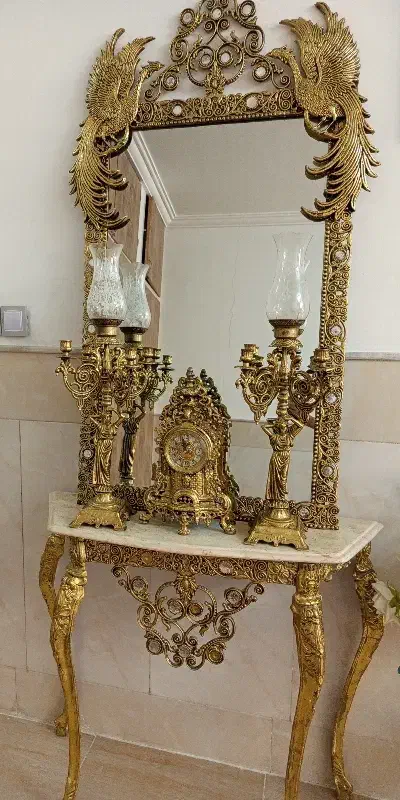آینه شمعدان|بوفه، ویترین، کنسول|قم, شاد قلی|دیوار