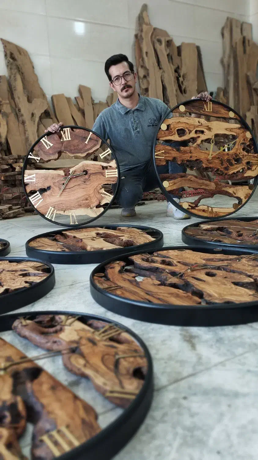 پخش تک و عمده ساعت دیواری چوبی روستیک|ساعت دیواری و تزئینی|کرمانشاه, |دیوار