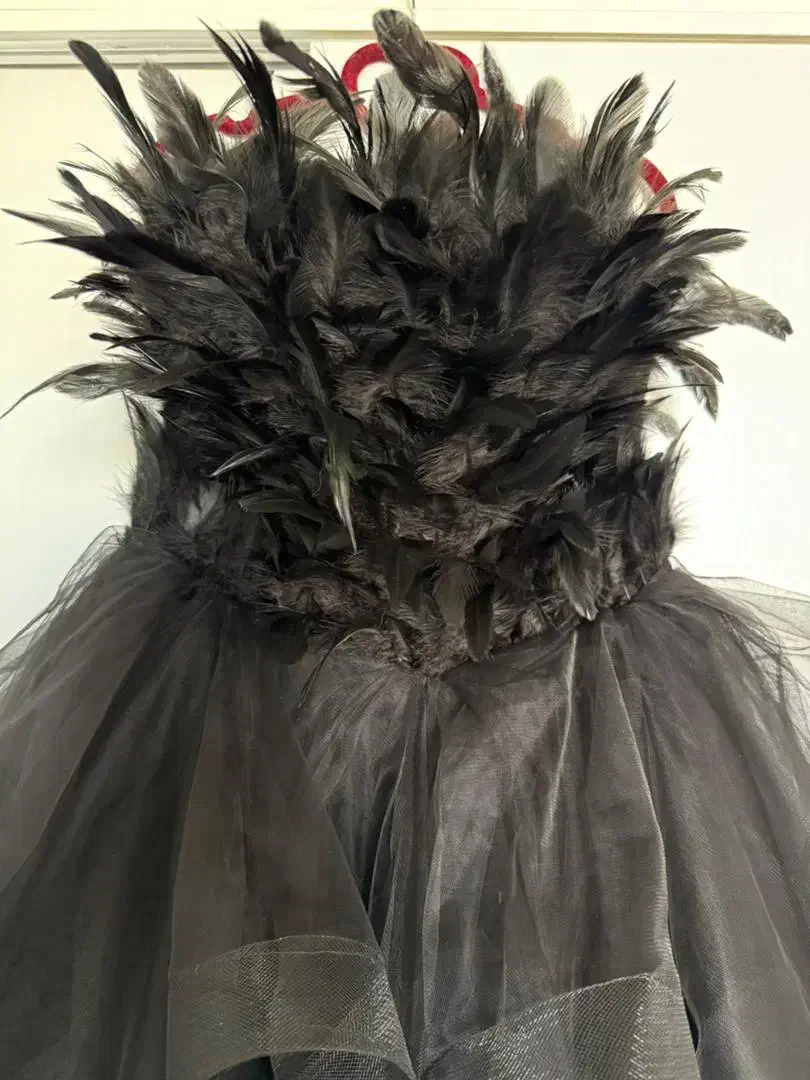 لباس مجلسی مشکی خاص با پر و تور مدل لاکچری|لباس|تهران, امامت|دیوار