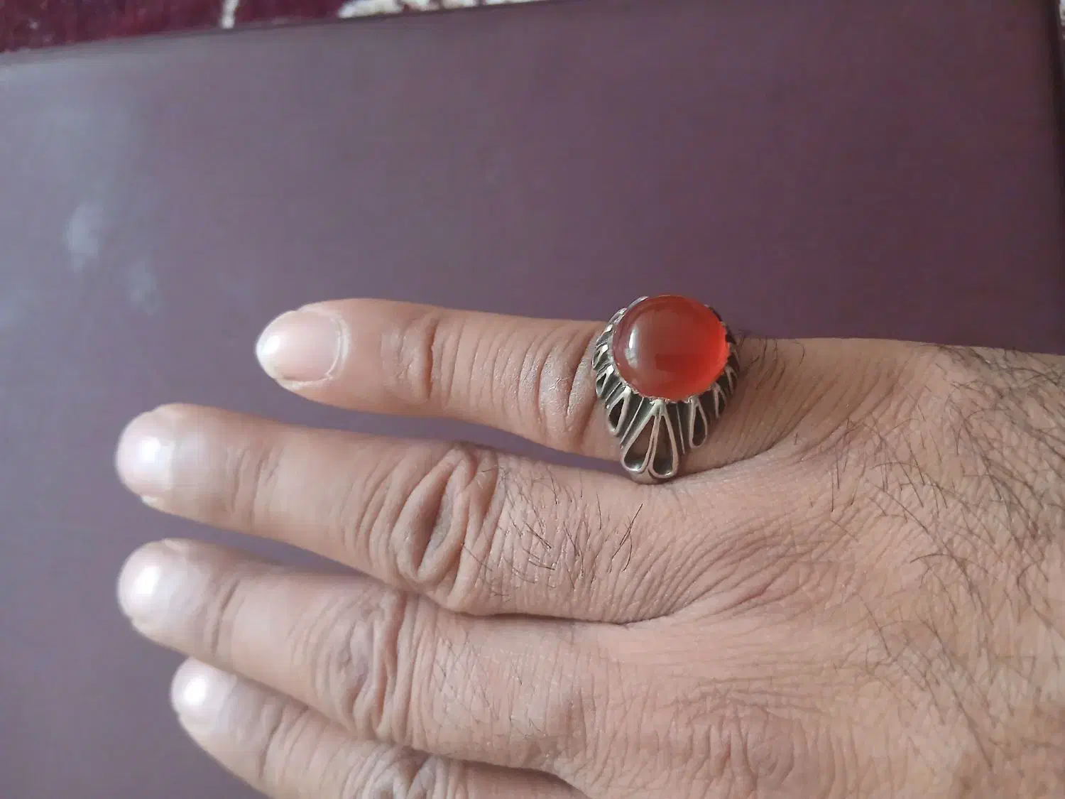 انگشتر نقره سنگ عقیق سلمانی|جواهرات|پاکدشت, خاتون آباد|دیوار