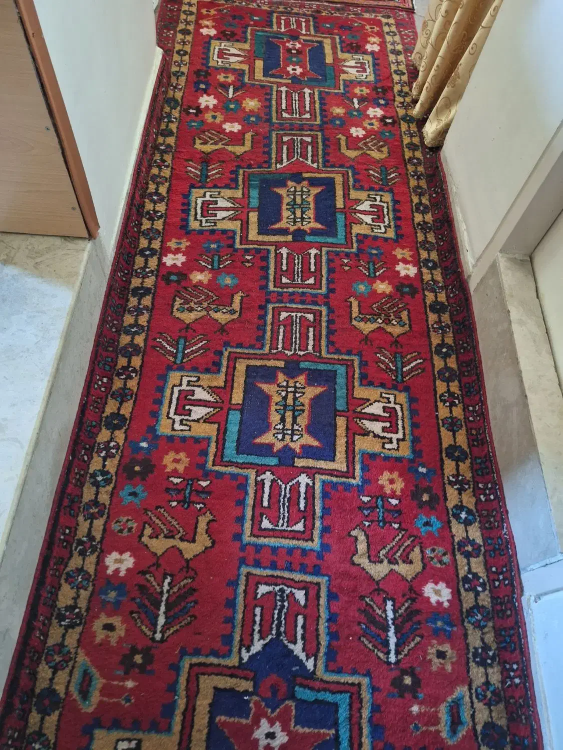 قالی کناره کار کرده و سالم|فرش|سهند, |دیوار