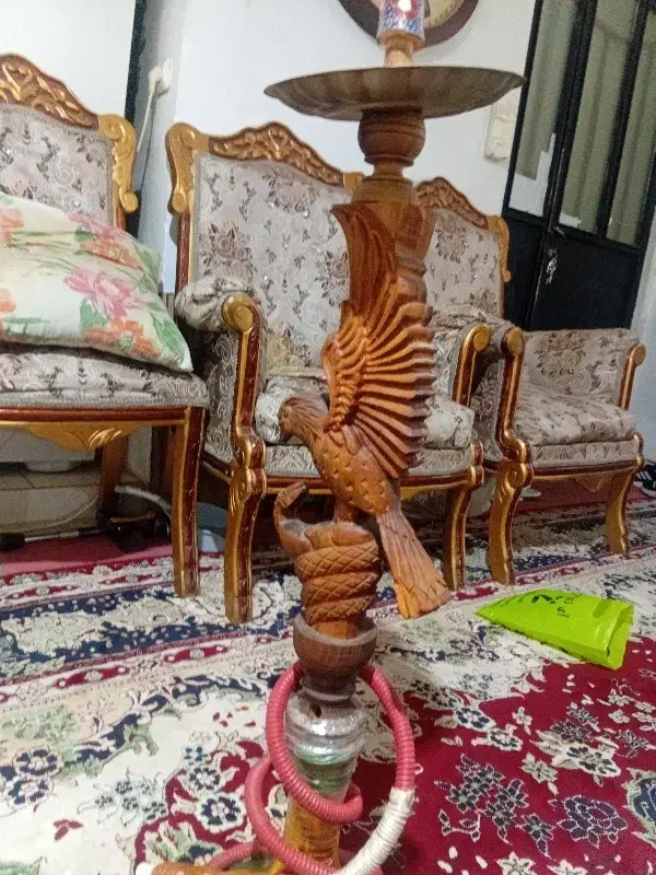 قلیون چوب گردو ۴۰۰ ساله دست ساز|کلکسیون اشیاء عتیقه|هشتگرد, شهرک راه آهن|دیوار