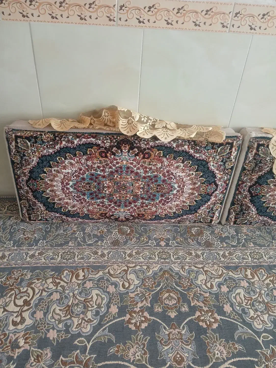 ۳عدد پشتی نخ ۷۰۰شانه تراکم ۲۵۵۰ اصل|پشتی|کرمانشاه, |دیوار