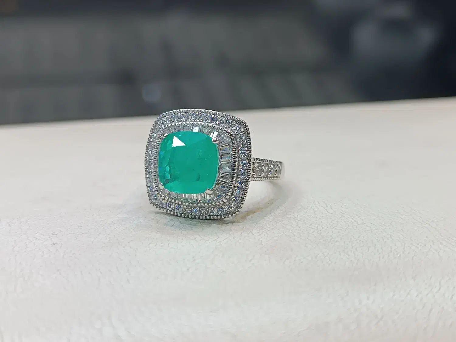 انگشتر جواهر زمرد دابلت/ نقره / روز مادر / زن/هدیه|جواهرات|یزد, |دیوار