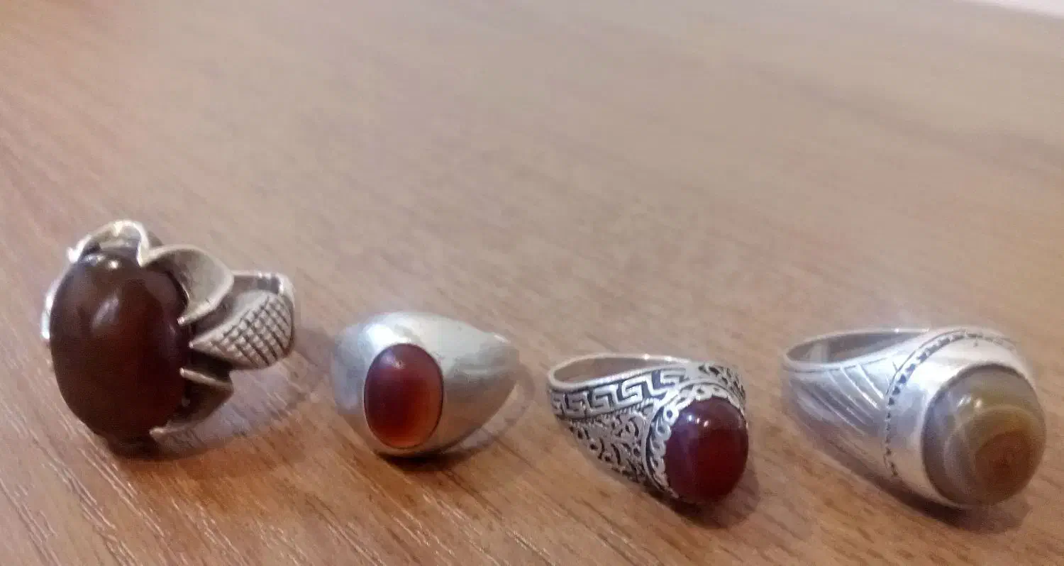 انگشتر نقره نگین عقیق وباباغوری|جواهرات|اسفراین, |دیوار