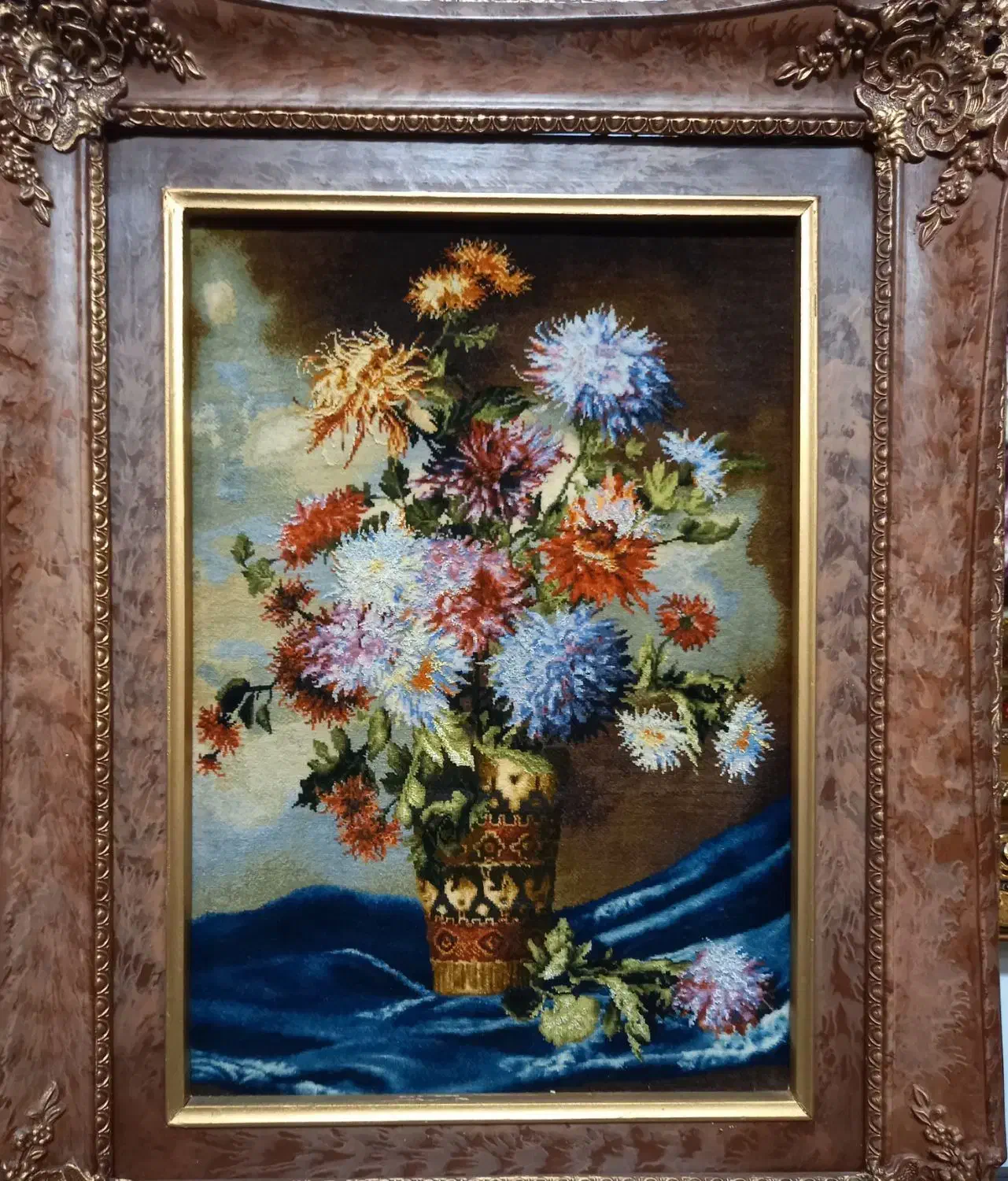 تابلو فرش گلدان لیوانی چله ابریشم ۶۰*۸۰ golha|تابلو فرش|تهران, نارمک|دیوار