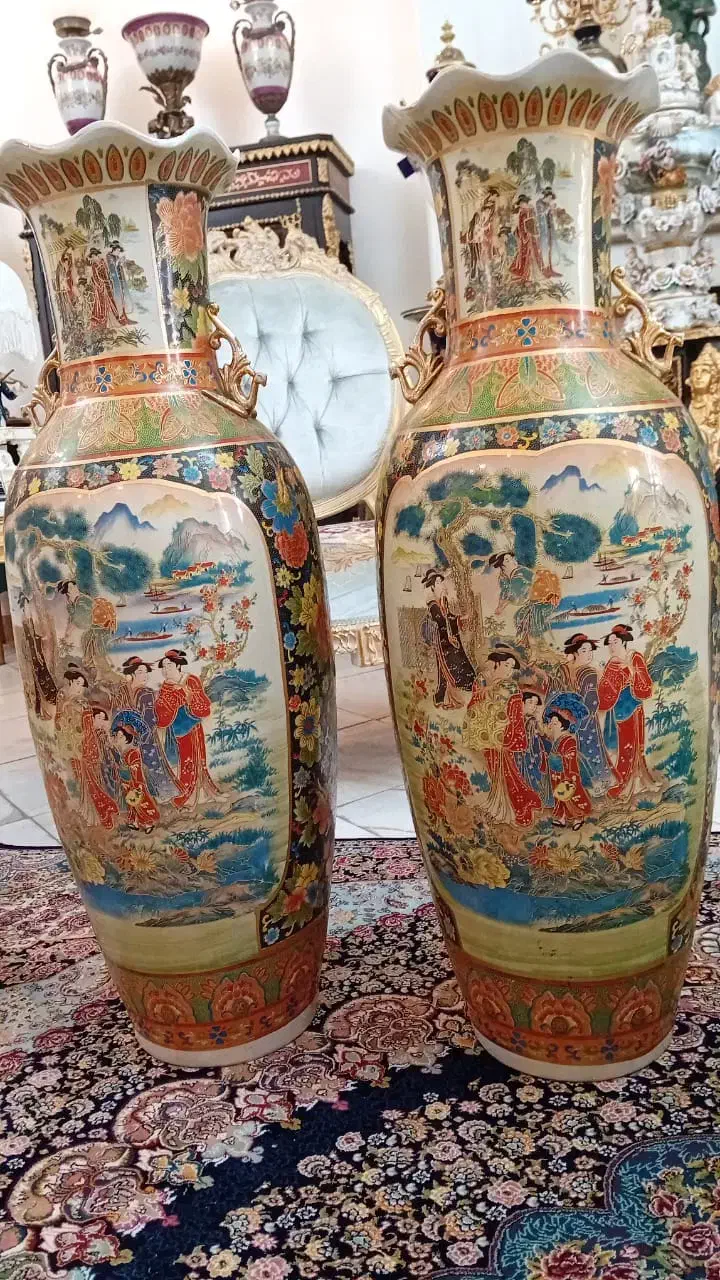 جفت گلدان بزرگ کنارسالنی ۹۰سانتی|صنایع دستی و سایر لوازم تزئینی|تهران, قلهک|دیوار