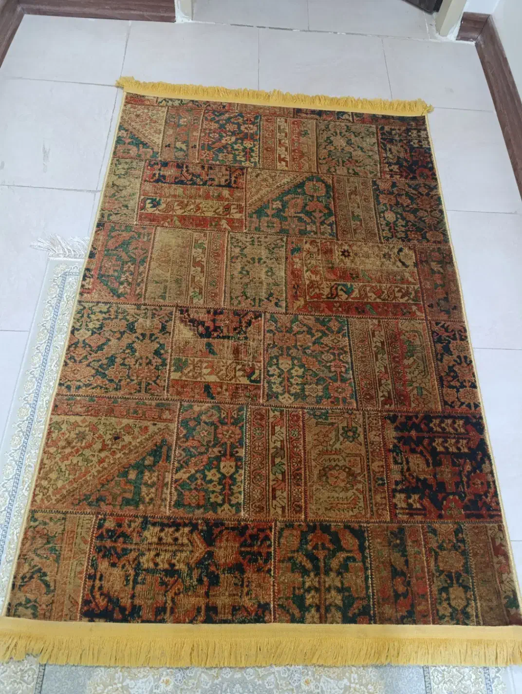 قالیچه پتینه ابریشمی کرامتیان|فرش|چمران, |دیوار