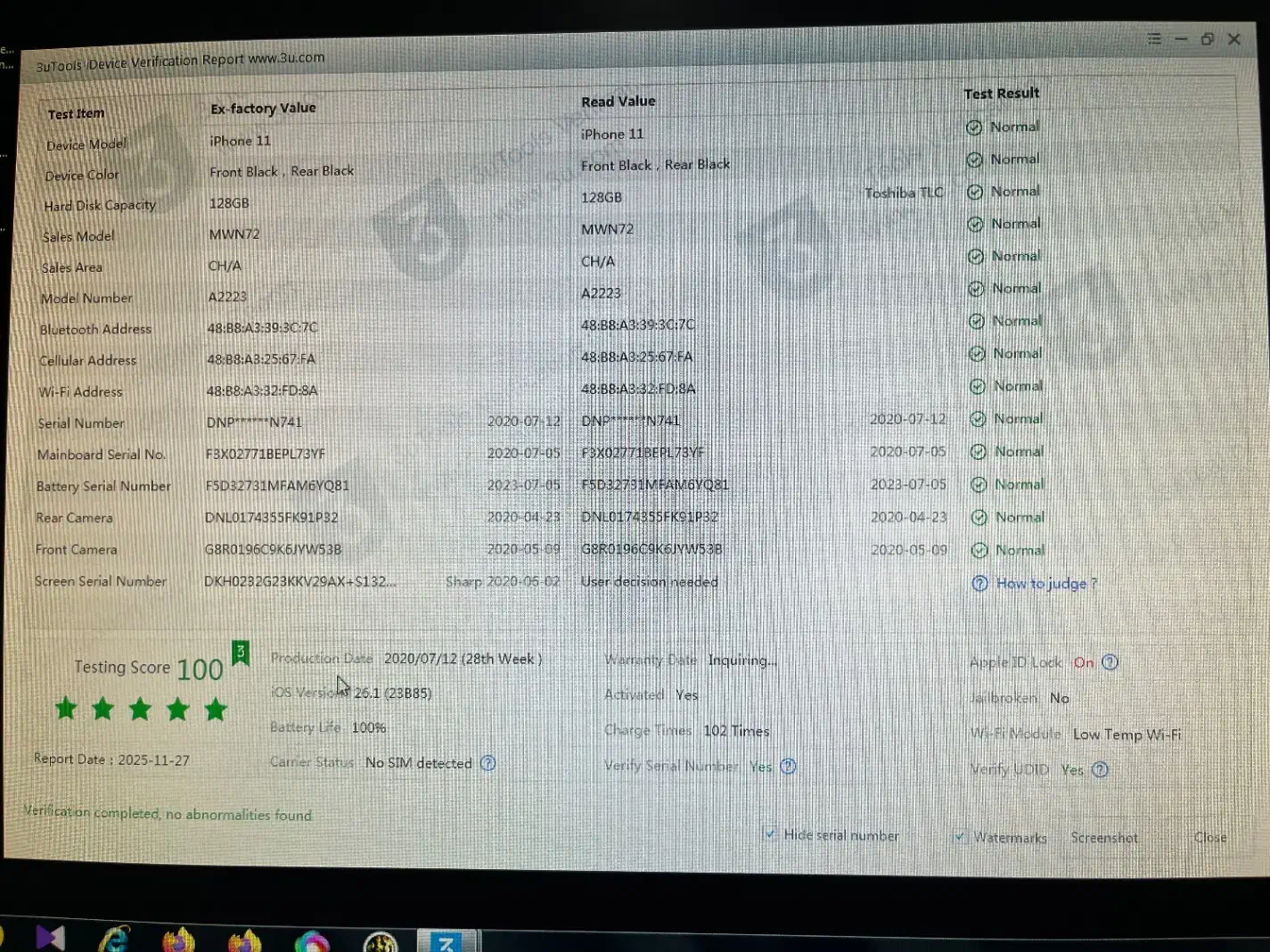 ایفون ۱۱ نرمال ch128|موبایل|ملایر, |دیوار