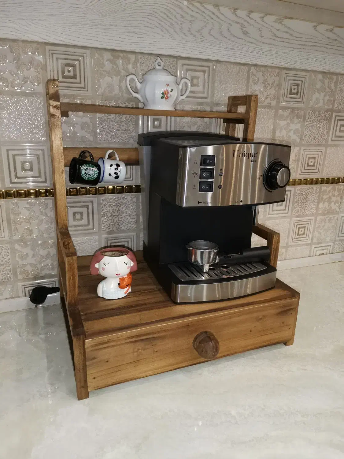 استند چوبی پاسماوری دوطبقه واسپرسو|صنایع دستی و سایر لوازم تزئینی|مشهد, کوی سیدی|دیوار