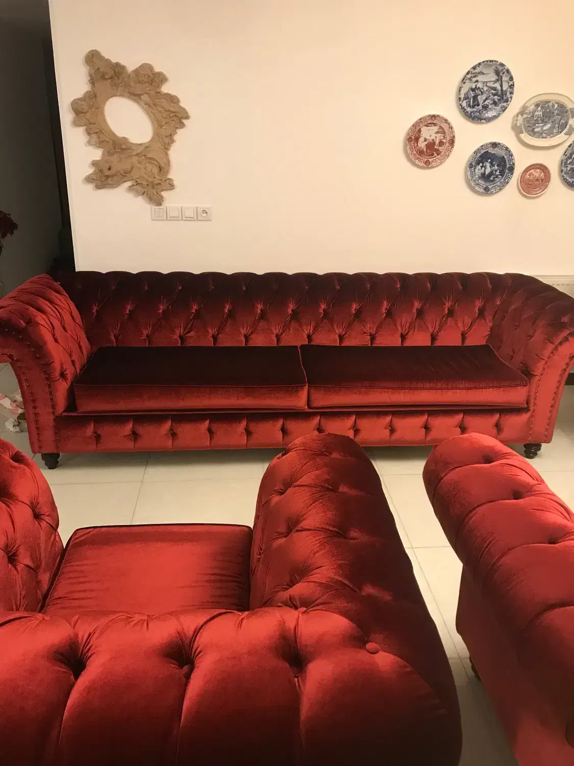 مبل ۶ نفره چستر|مبلمان خانگی و میز عسلی|ساری, |دیوار