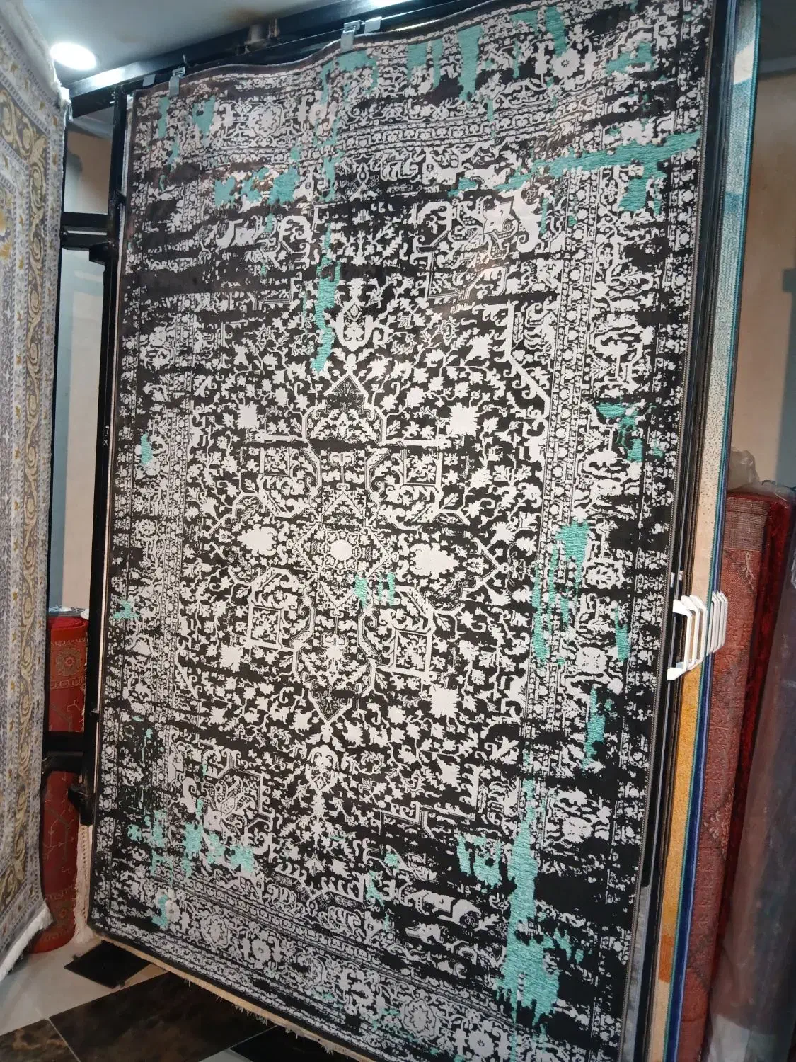 فرش ونتیج کرم طوسی کرم نسکافه ای|فرش|قمرود, |دیوار