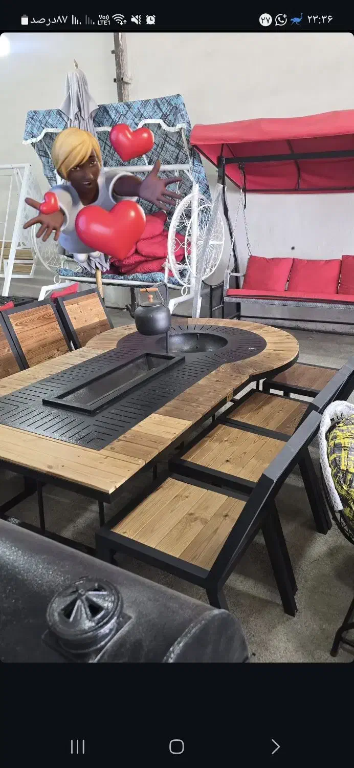 میز آتشدان دوکاره گازی هیزمی|میز و صندلی غذاخوری|اصفهان, براآن شمالی|دیوار