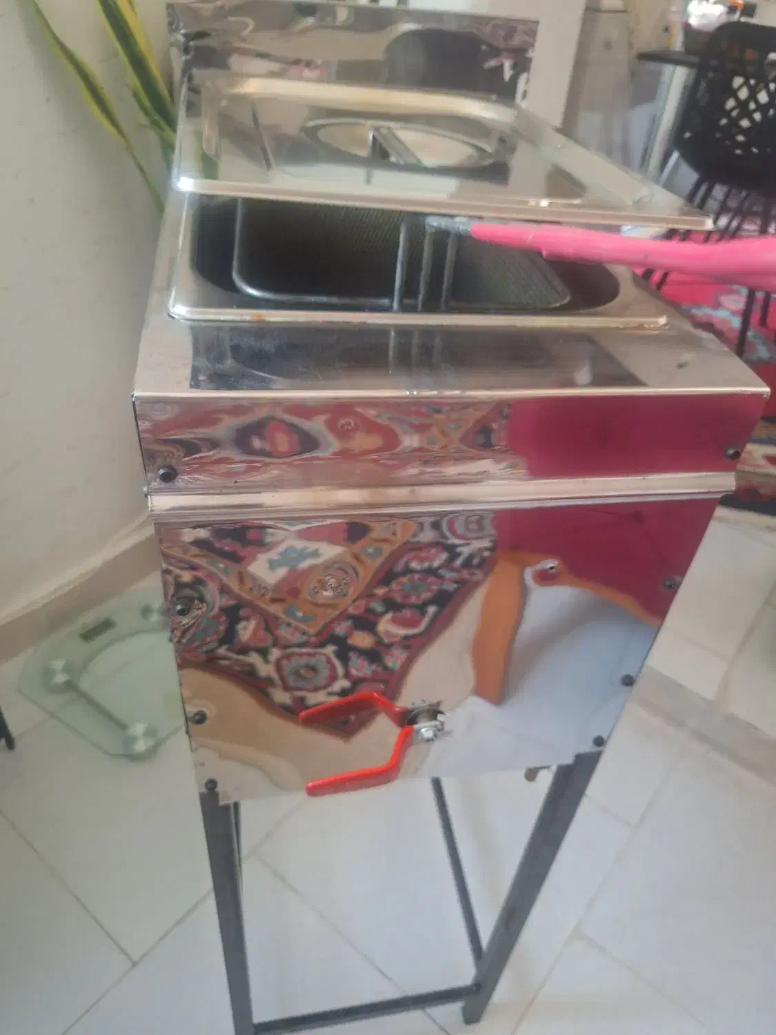 سرخ کن صنعتی پایدار استیل با توری و درب|اجاق گاز و لوازم برقی پخت‌وپز|محمدیه-قزوین, |دیوار