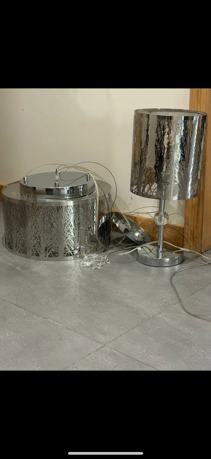 لوستر و آباژور ست استیل طرح درخت|لوستر و چراغ آویز|تهران, آسمان|دیوار