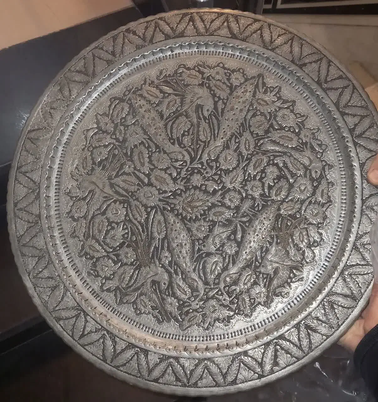 سینی مسی دیوار کوب|صنایع دستی و سایر لوازم تزئینی|قم, دانشگاه قم|دیوار