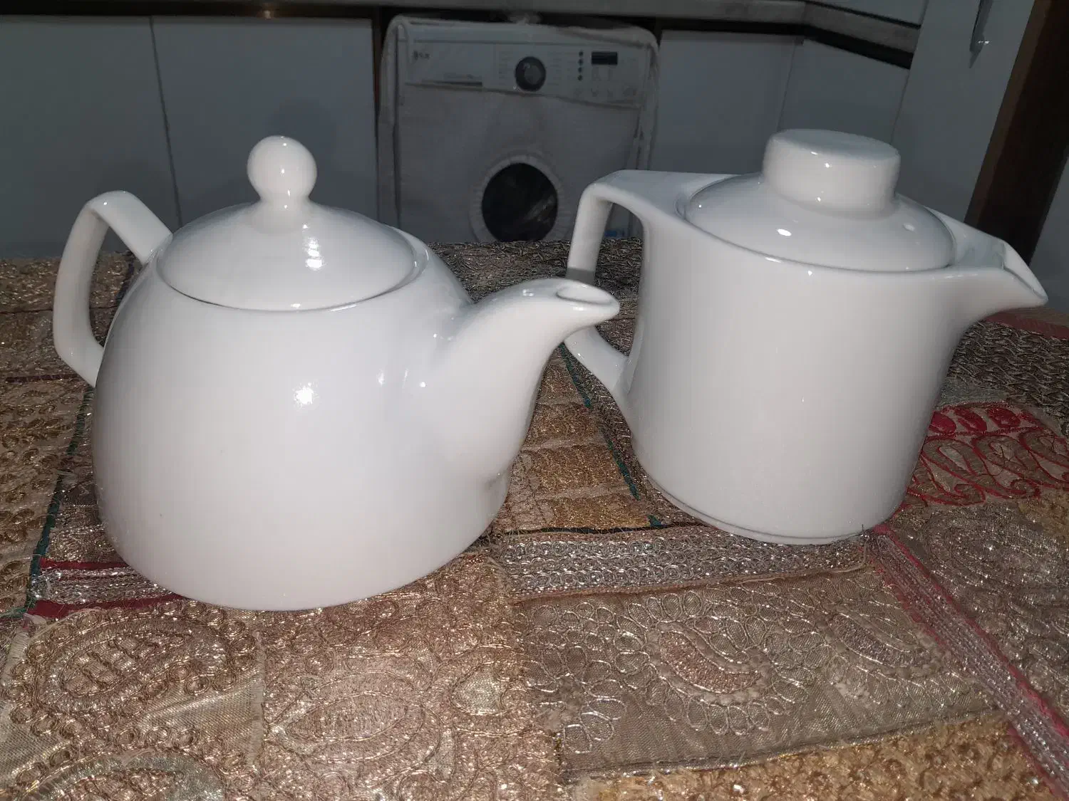 دو عدد قوری چینی هتلی مناسب چای دمنوش قهوه|قوری، کتری، قهوهساز دستی|ساری, |دیوار