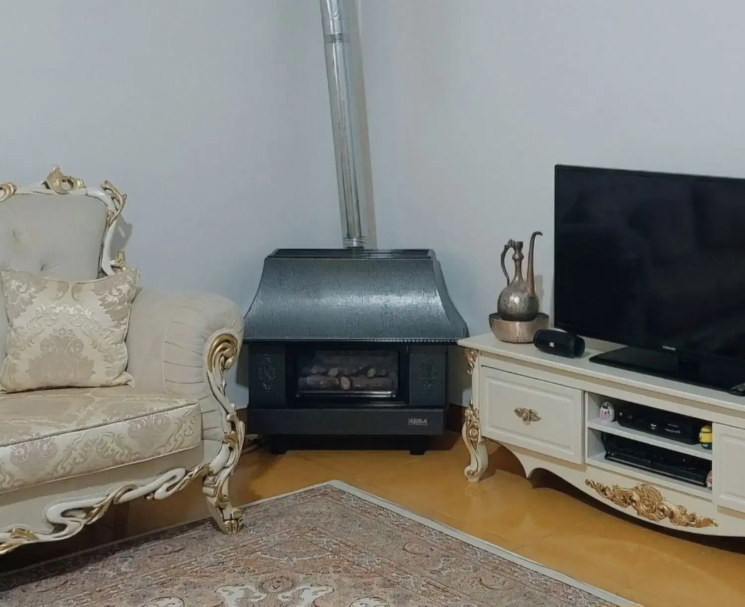 بخاری شومینه ای گازی|بخاری، هیتر، شومینه|آمل, |دیوار