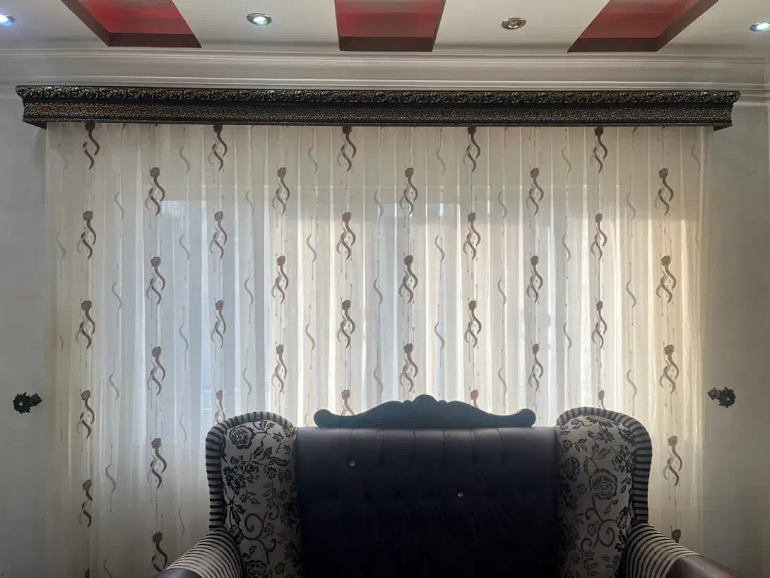 پرده دو عدد به همراه کتیبه|پرده، رانر، رومیزی|رشت, حمیدیان|دیوار