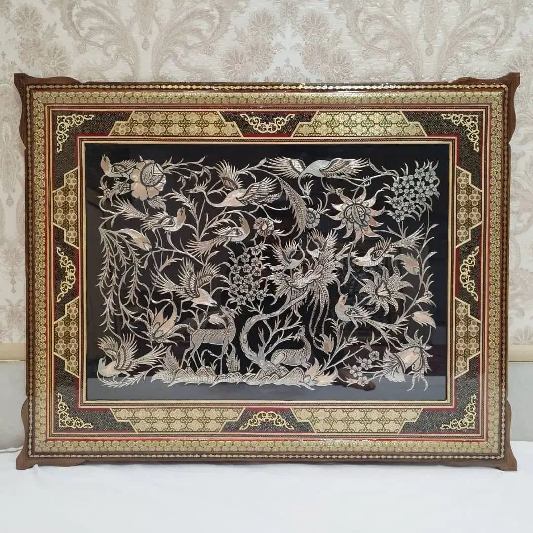 تابلو قلمزنی مسی باقاب خاتم  سایز مختلف|صنایع دستی و سایر لوازم تزئینی|اصفهان, هفتون|دیوار