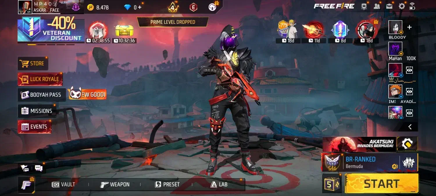 اکانت فری فایر قدیمی فول فول فول|کنسول، بازی ویدئویی و آنلاین|بندرعباس, |دیوار