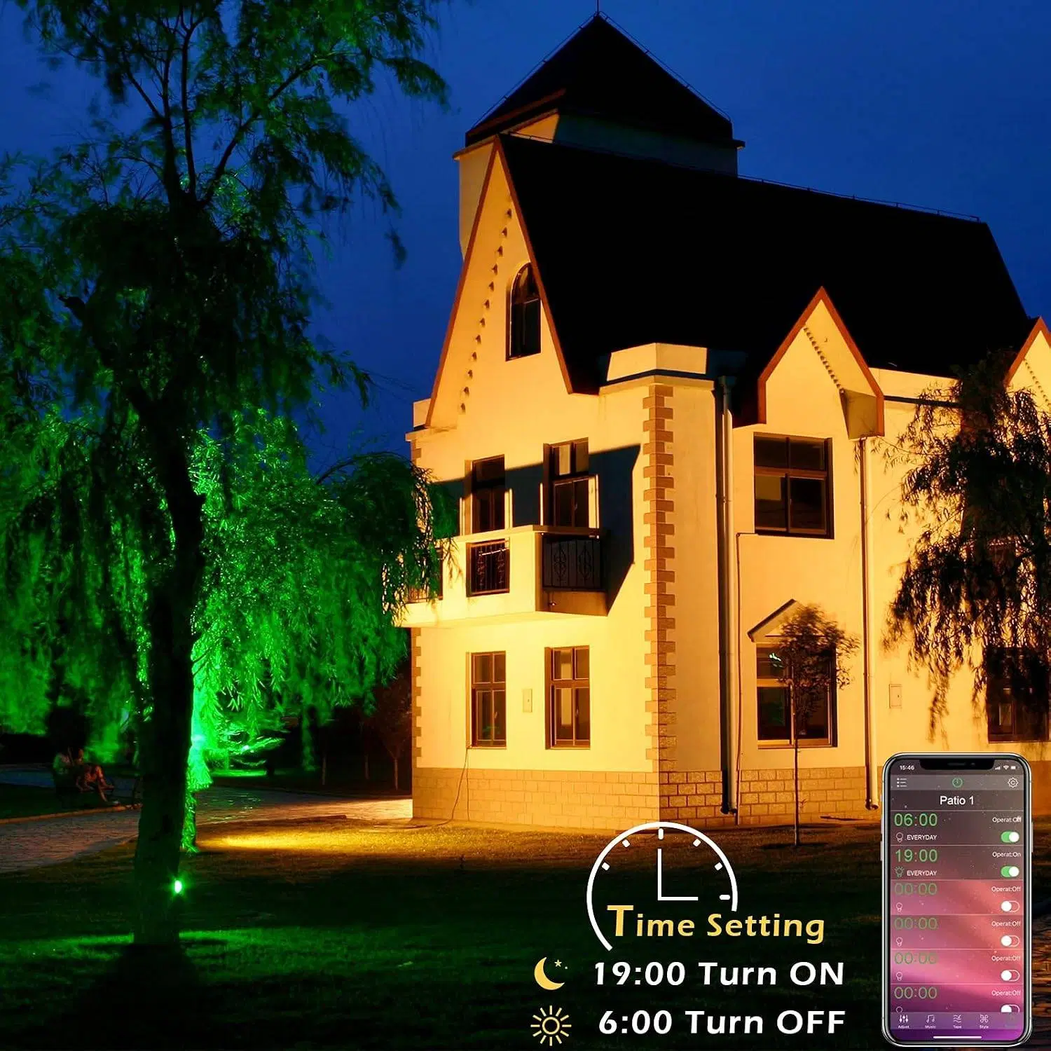 ۲ عدد پروژکتور LED هوشمند RGB کنترل با موبایل ضدآب|لامپ و چراغ|تهران, آسمان|دیوار