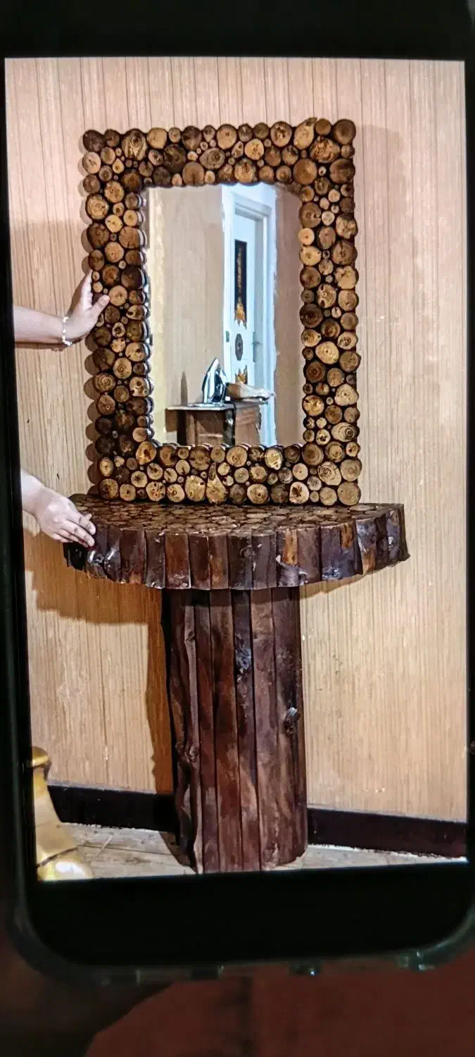 آینه و میز چوبی کار دست|آینه|اندیمشک, |دیوار