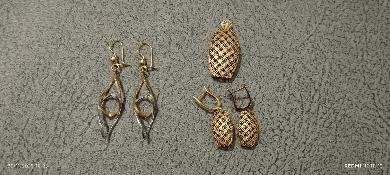 فروش طلا نیم ست و گوشواره|جواهرات|آباده, |دیوار