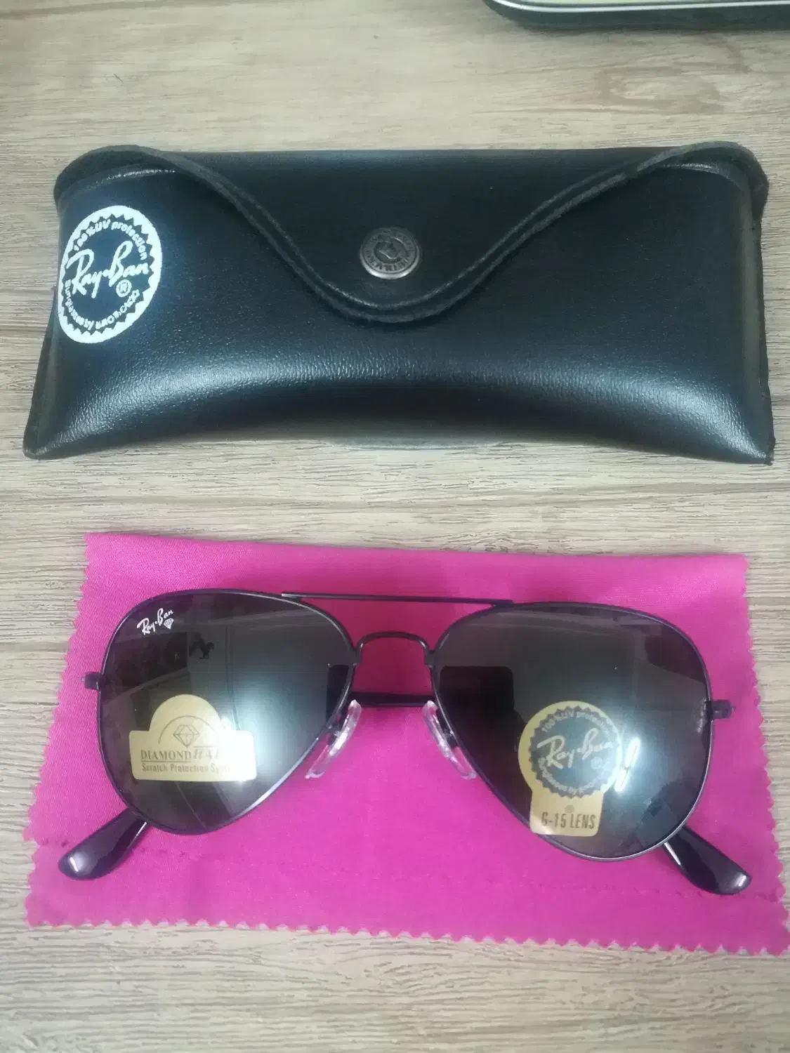 عینک ریبن خلبانی آفتابی دودی ساخت ایتالیا|زیورآلات و اکسسوری|اردکان, |دیوار