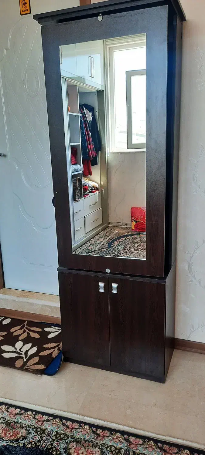 جاکفشی و رخت آویز آینه‌دار ایستاده|جاکفشی، کمد، دراور|اردبیل, |دیوار