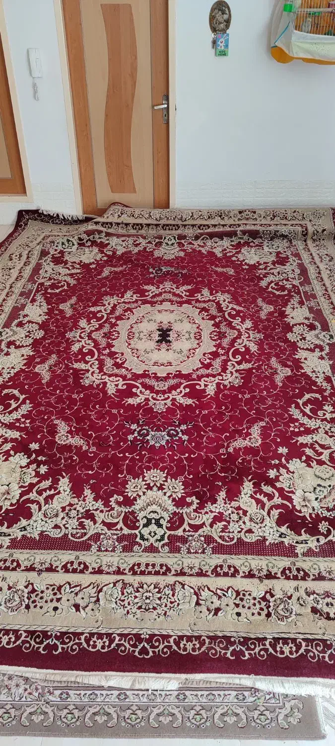 1 جفت فرش 12 متری 500 شانه تمام نخ|فرش|تربت جام, ترکمن ها|دیوار