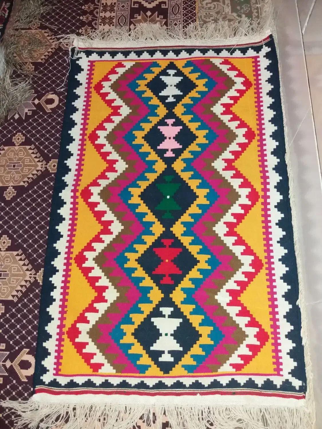 گلیم کاموایی|گلیم، جاجیم، گبه|اقلید, |دیوار