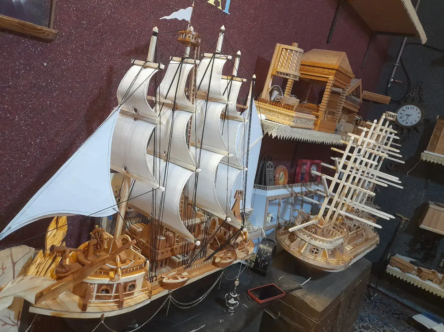 کشتی های  چوب ساخت|مجسمه، تندیس، ماکت|اراک, |دیوار