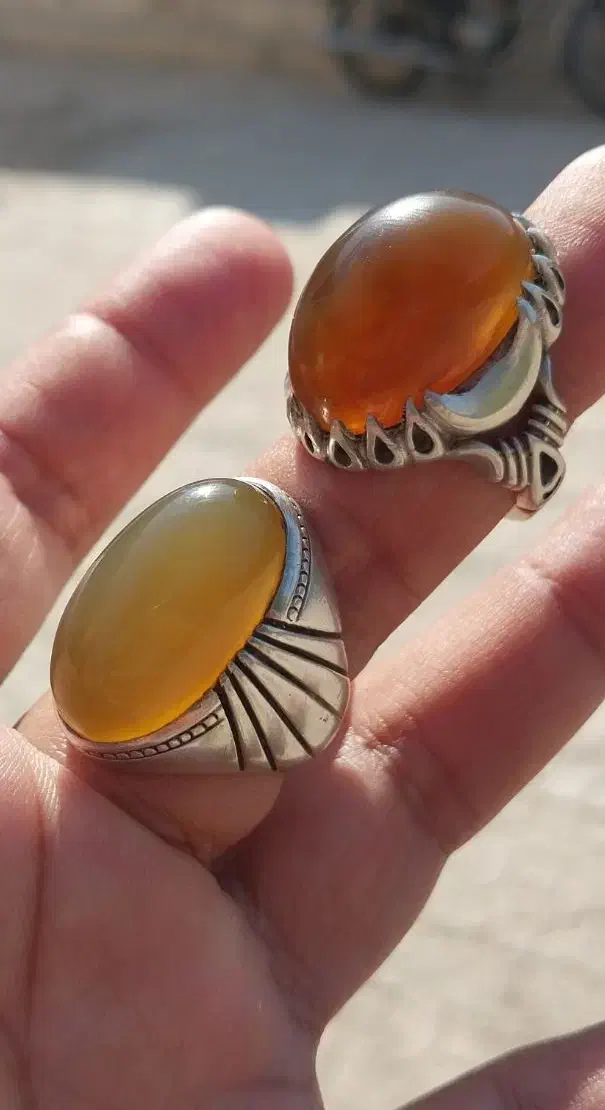 انگشتر نقره عقیق عسلی|جواهرات|بندرعباس, |دیوار