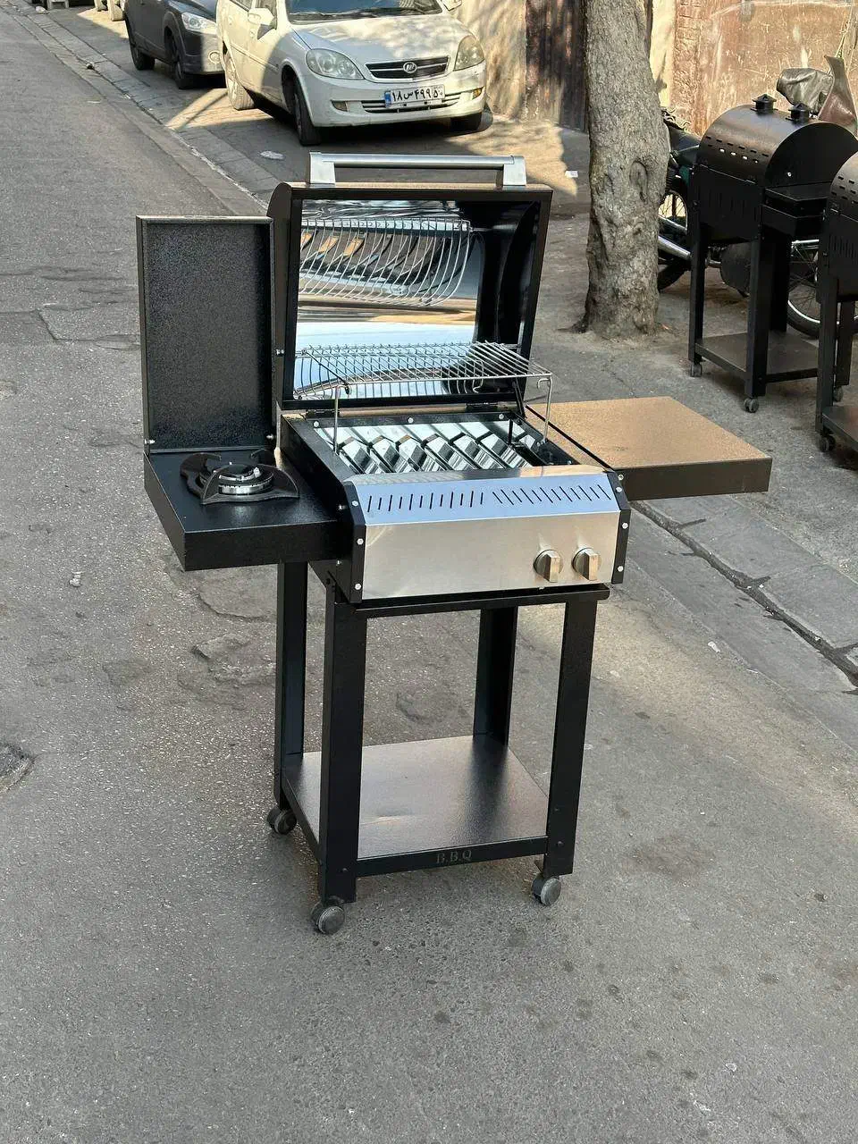 باربیکیو پلوپز کنار محفظه استیل کباب پز منقل تابشی|اجاق گاز و لوازم برقی پخت‌وپز|تهران, شوش|دیوار