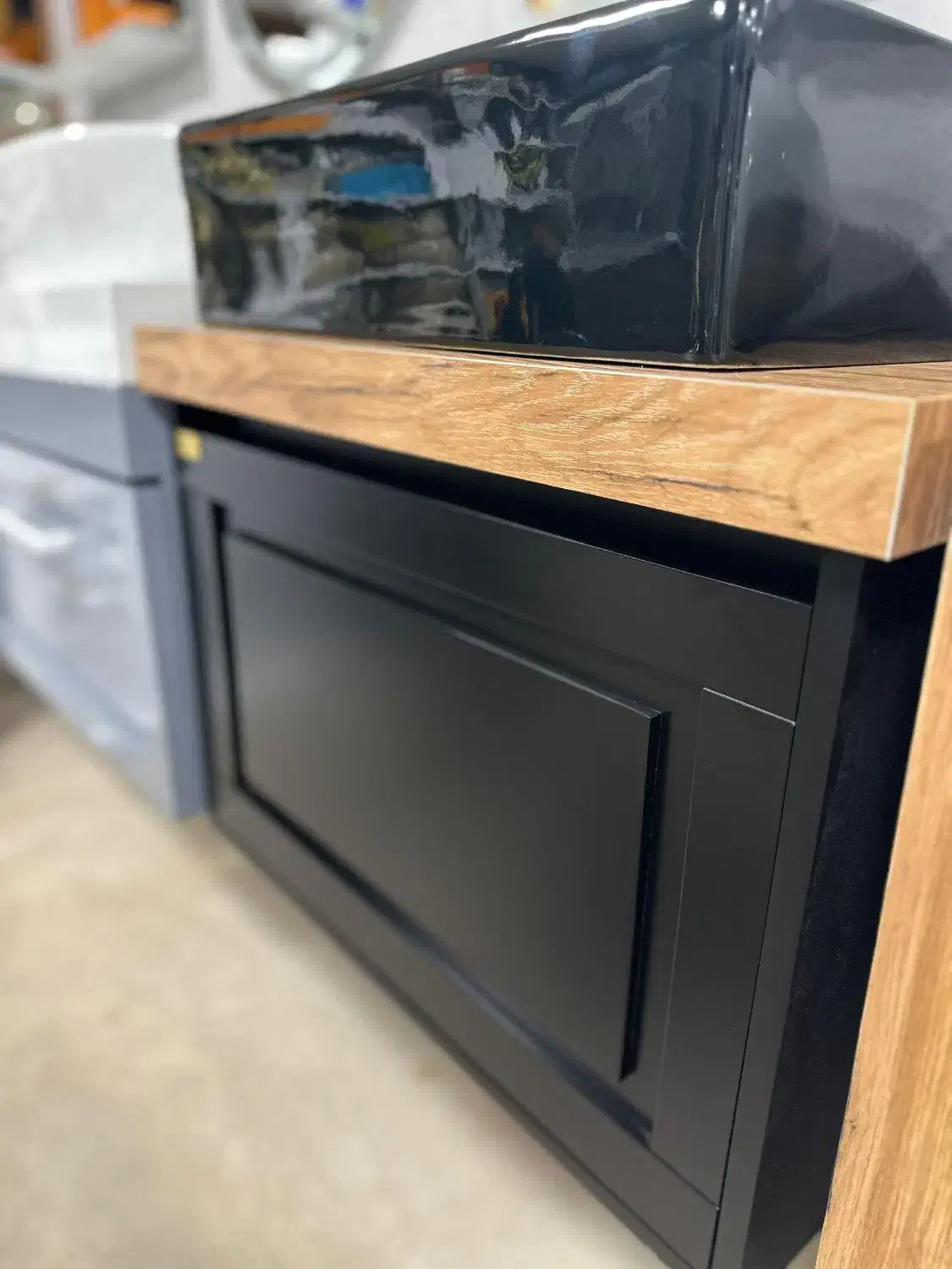 روشویی کابینتی مشکی راش ضد آب|لوازم سرویس بهداشتی|قزوین, |دیوار