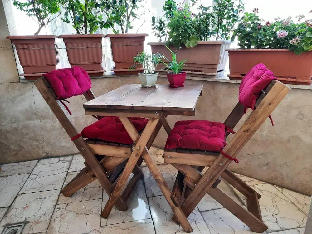 میزوصندلی تاشوچوب روس ضدآب مدل رویال|میز و صندلی غذاخوری|کرج, شهرک سهرابیه|دیوار