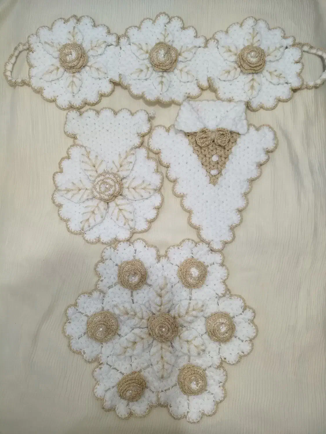 سرویس عروس لیف واسکاج همه مدل|سفره، حوله، دستمال آشپزخانه|مشهد, طرق|دیوار