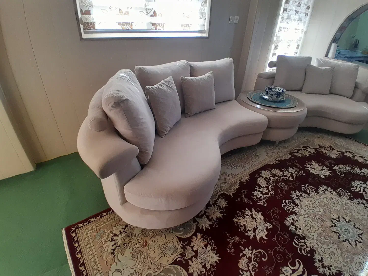 یکدست مبل ال ۷ نفره ،پارچه مازراتی|مبلمان خانگی و میز عسلی|معصومیه, |دیوار