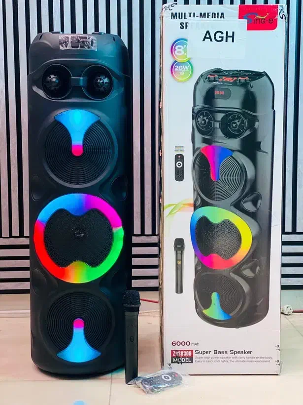 اسپیکر شارژی بلوتوثی100سانتی بیس دار خردکن قابلمه|سیستم صوتی خانگی|قم, سید معصوم|دیوار