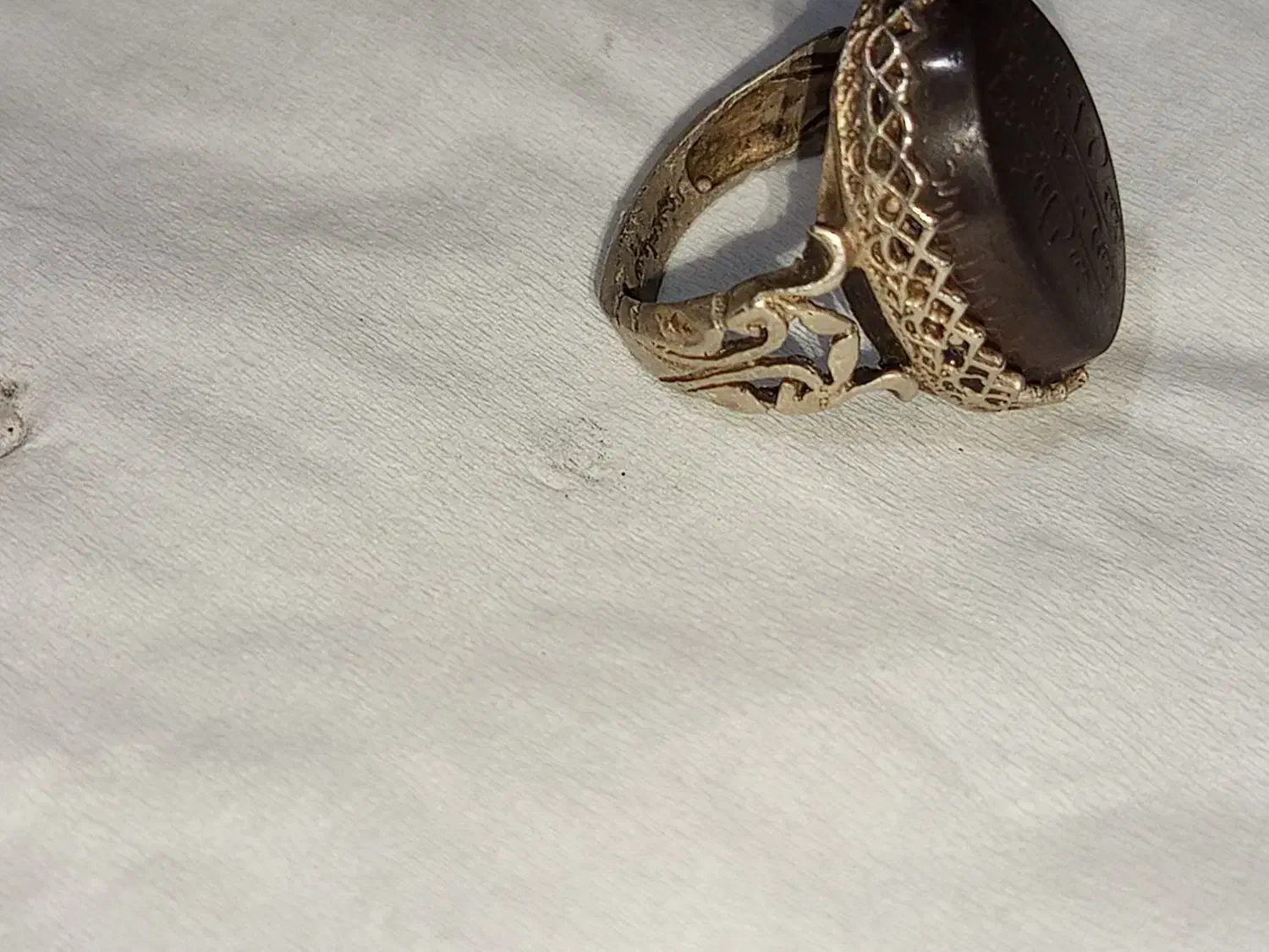 انگشتر حدید رکاب نقره دست ساز، حک هفت جلاله دوطرف|کلکسیون اشیاء عتیقه|یاسوج, |دیوار