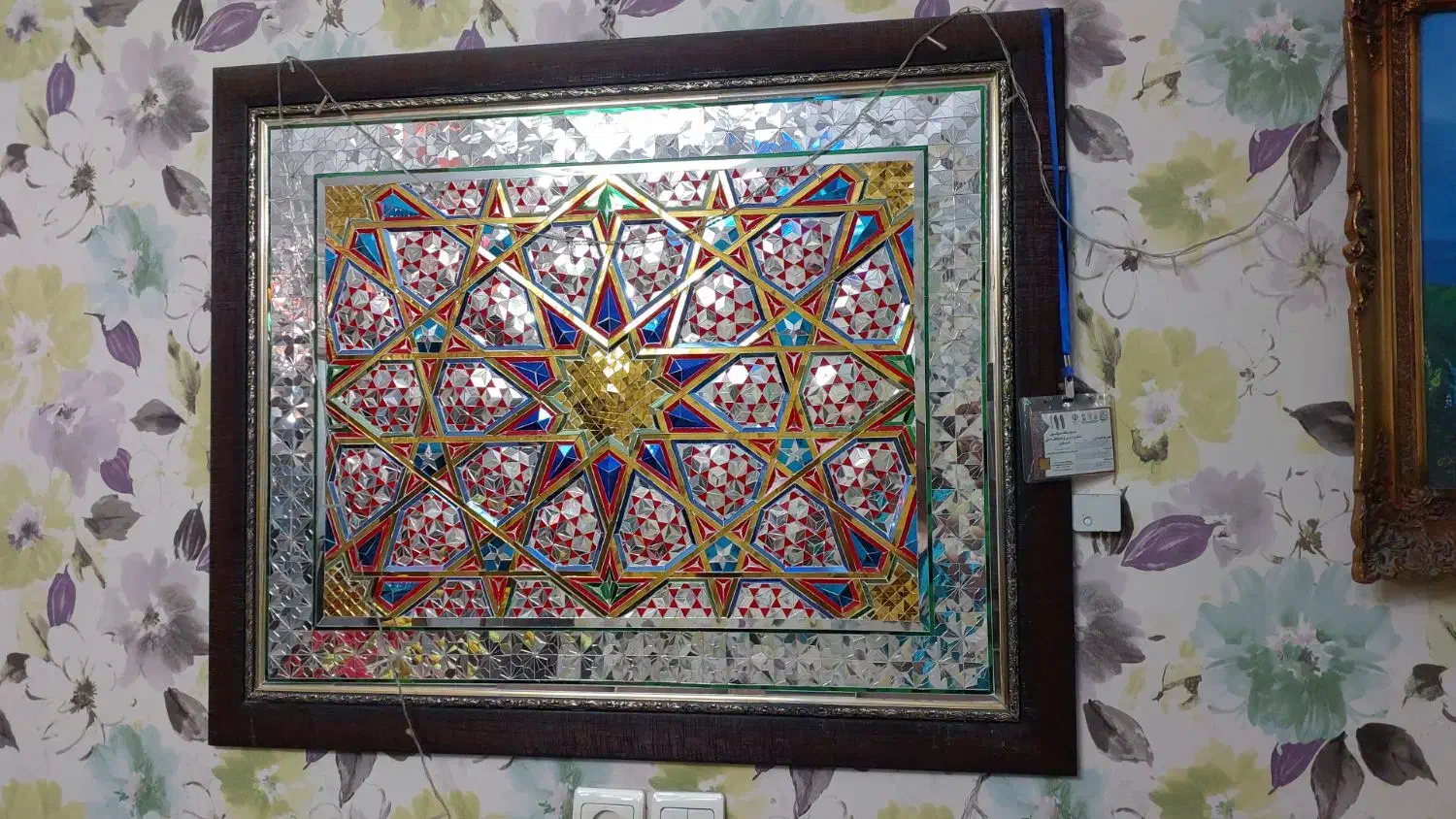 آینه کاری دکوراتیو قاب آینه برش ترنج قاب|خدمات پیشه و مهارت|شیراز, شاهچراغ|دیوار