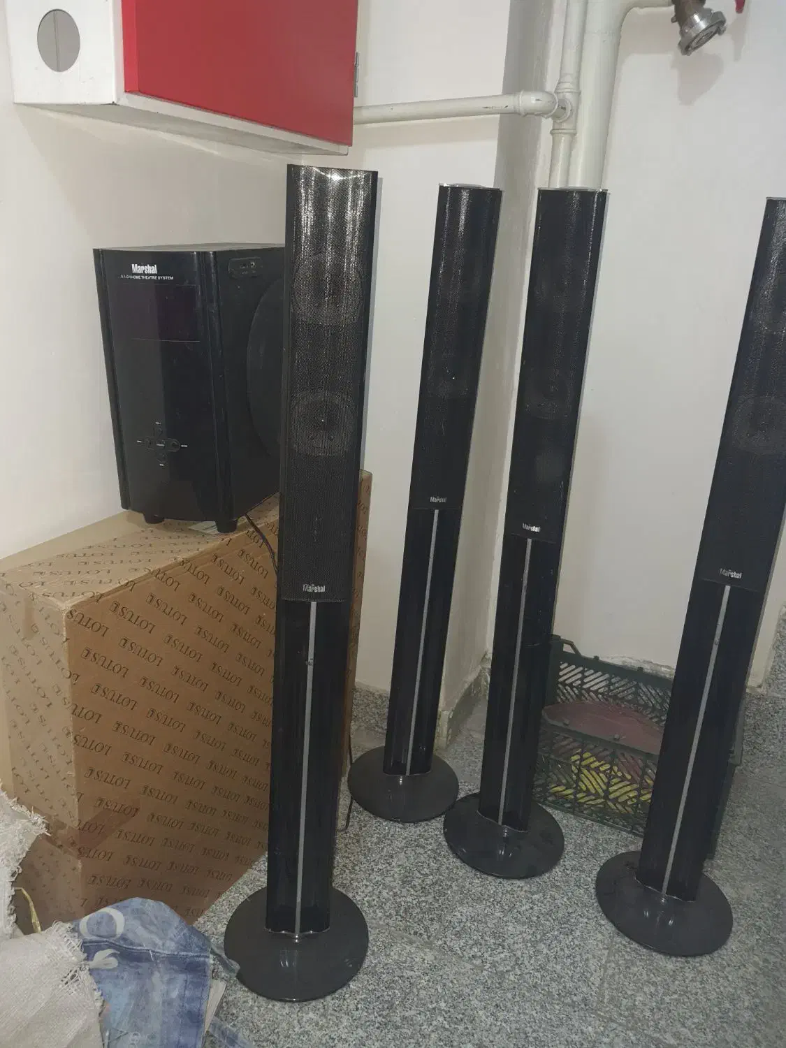 اسپیکر مارشال همراه ساب ۵ تیکه فلش خور|سیستم صوتی خانگی|تبریز, |دیوار