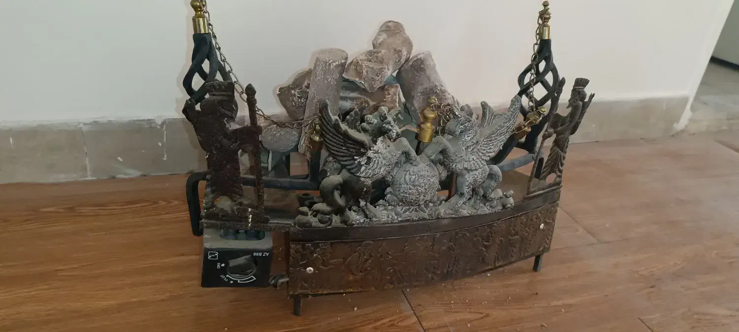 منقل  شومینه چدنی  همراه با رگولاتور و ترموکوپل|بخاری، هیتر، شومینه|پردیس, فاز ۲|دیوار